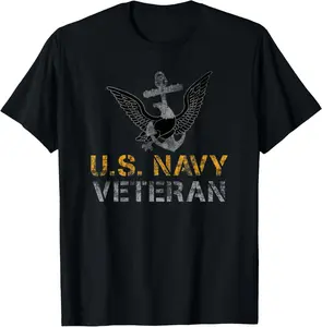 100% Cotton U.S. NAVY VETERAN T-Shirt