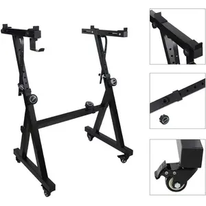 Keyboard Stand Piano Stand, Z Style Adjustable Keyboard Stand Keyboard Holder 250 Pounds Load Capacity Piano Keyboard Stand for 54 61 88 Keys Keyboards Z-Shaped Black with Footrest Adjustable from 62 - 92 cm