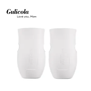 Gulicola Glass Baby Bottle Silicone Sleeves, White, 5 oz/8oz - 2pks
