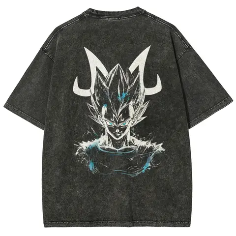 Dragon Ball DBZ Vegeta Anime Washed Graphic Tees Funny Japanese Cartoon Distressed Shirt 90s Vintage Streetwear Unisex Summer Gift