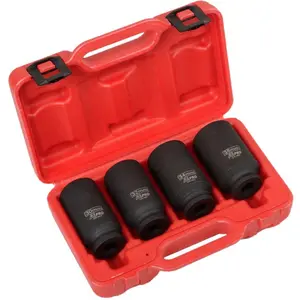 ATE PRO. 4pc 1/2" Drive Extra Deep Impact Axle Nut Socket Set #50336