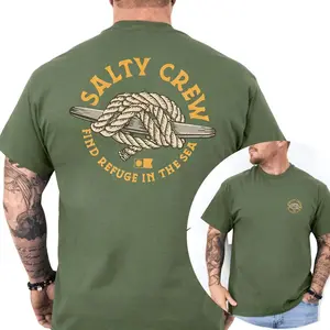 Salty Crew 2 Sides T Shirt, Cleat Knot Graphics Shirt, Gifts For Fishing Lover, Fishing Hobby Tee, Men's Gifts, Casual Menswear, For Men, Unisex Short Sleeve Tee, Graphic Streetwear T-Shirt
