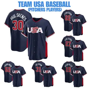 Men's Custom "Pitchers Players" Team USA Baseball Jersey 2026 World Classic USA Navy Stitched Fan Shirt Premium Polyester Blend Unisex Relaxed Fit