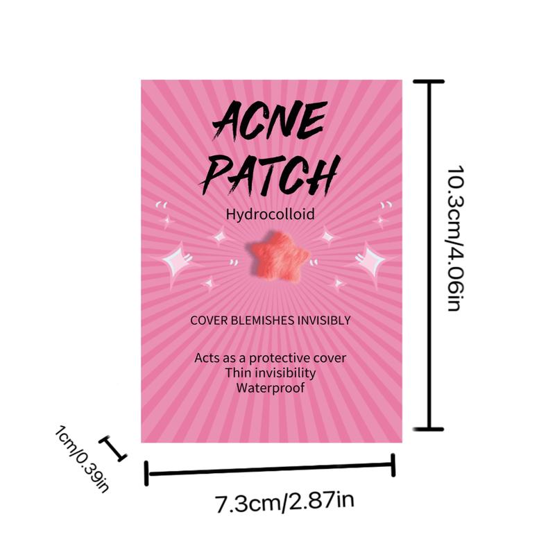 480 Pcs  Pink Box Star Acne Stickers, 6 Colors Different Sizes, Cover Blemishes, Super Cute, Single Pack, No Alcohol or Aerosol