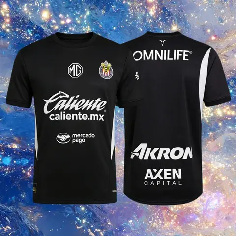 24 25 Chivas de Guadalajara Mexico LIGAMX Goalkeeper Away Black Short Sleeve Soccer Jersey Fans Version