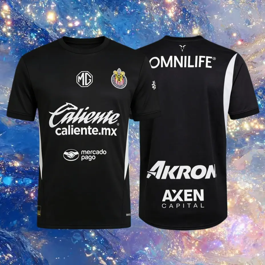 24 25 Chivas de Guadalajara Mexico LIGAMX Goalkeeper Away Black Short Sleeve Soccer Jersey Fans Version