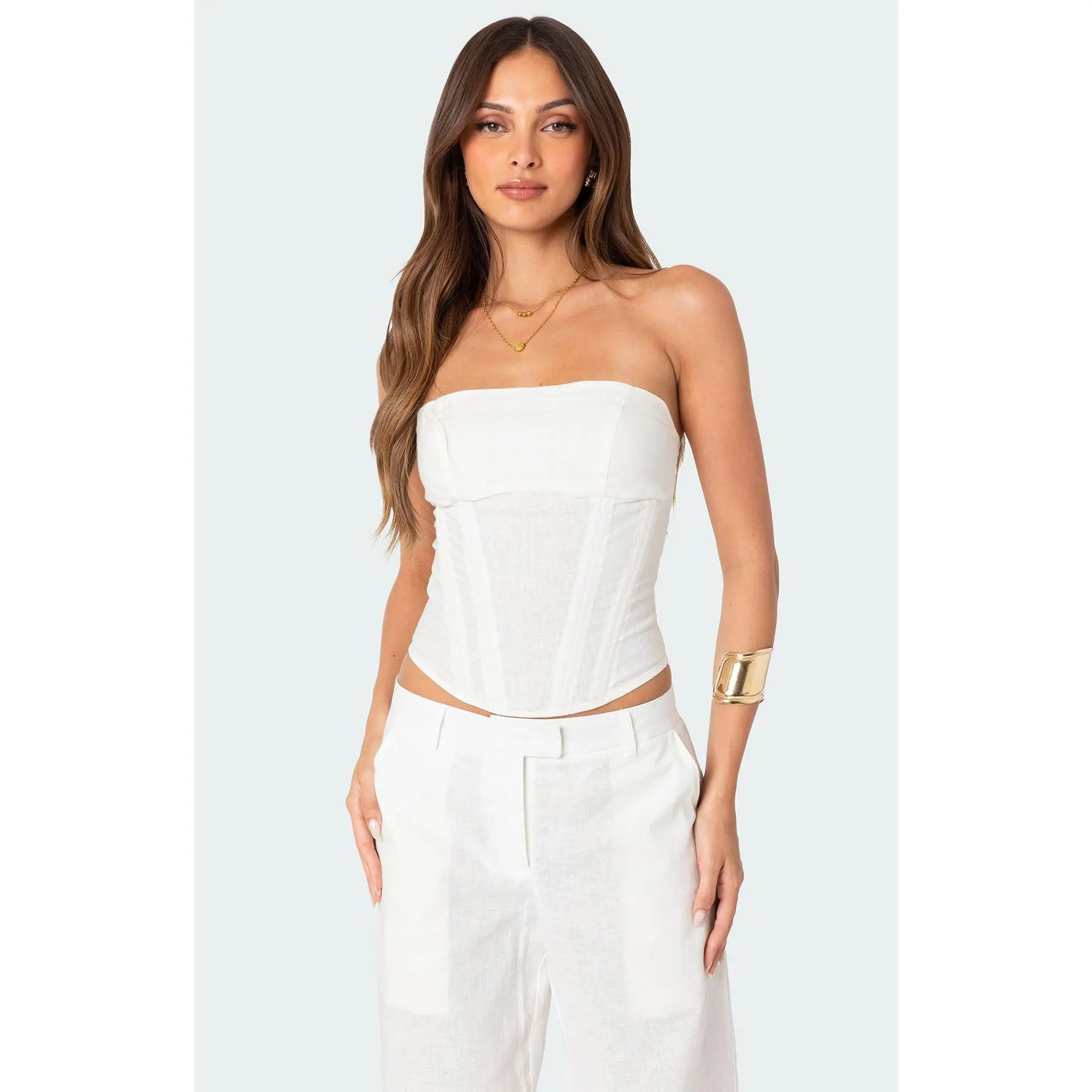 Edikted Women's Arya Linen Look Corset