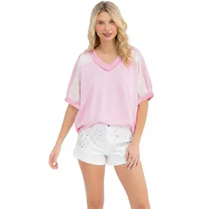 Pink Whisper Lace Top