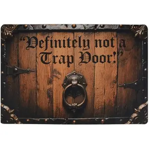 Funny Welcome Mat Definitely Not A Trap Door - Indoor Outdoor Doormat , Antislip & Water Absorbent Entrance Mat Housewarming, Birthday for Men and Women