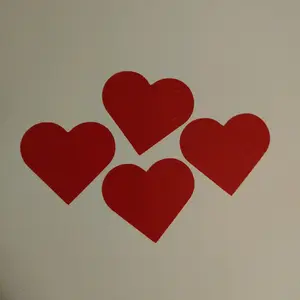 4 Piece Red Hearts 1.5" Waterproof Vinyl Decals