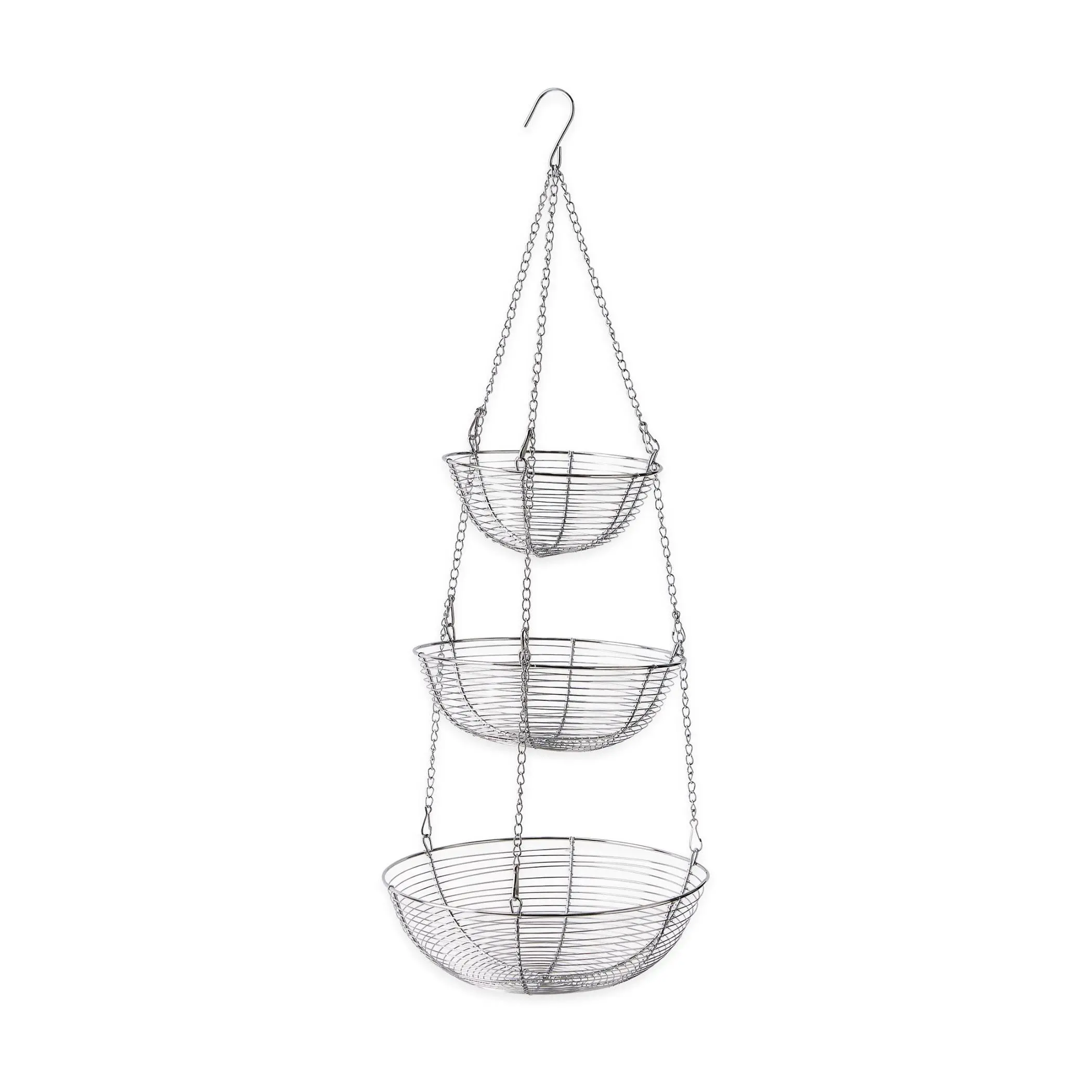 RSVP Chrome Woven Wire Hanging Basket RSVP Chrome Woven Wire Hanging Basket