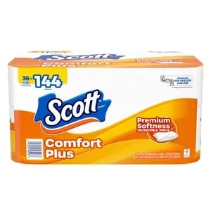Scott ComfortPlus Toilet Paper, 36 Mega Rolls, 1-ply, 310 sheets per roll