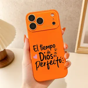 Bible-Inspired "God's Timing Is Perfect" Spanish Quote Protective Cellphone Casing, Full Camera Lens Protection, Shockproof, Drop-Resistant, Durable Accessory for iPhone 11-17 Series Devices, Smartphone Case