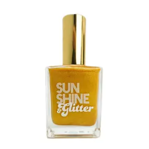 Sunshine & Glitter Shimmer Spray Oil for Hair and Body - Clear Radiant Makeup with Golden Glitter for a Fabulous Glow