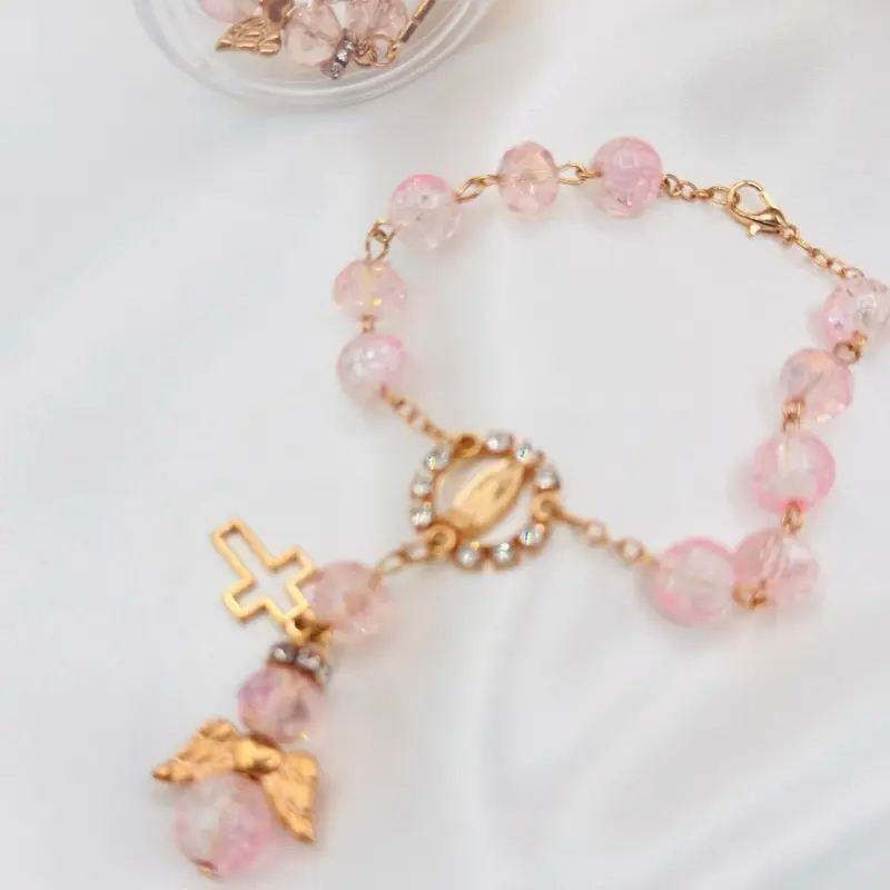 12pcs Elegant Commemorative Unisex Bracelets for Baptism, First Communion - Festive Party Supplies with Included Organza Bags, Milestone Gifts