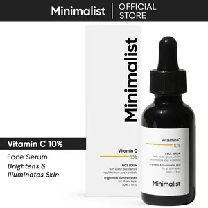 Minimalist 10% Vitamin C Skin Brightening Face Serum for Glowing Skin | Reduces Dark Spots & Protects Against Sun Damage | For Women and Men | 1 Fl Oz/ 30 ml