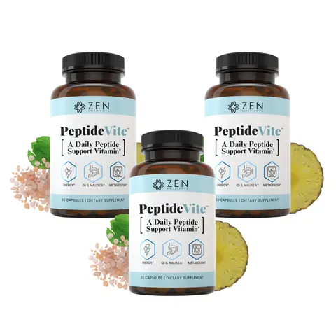 PeptideVite #1 Daily Peptide Support Vitamin for Nausea, Fatigue, and Support Supplement Dietary Edible (3-Pack)