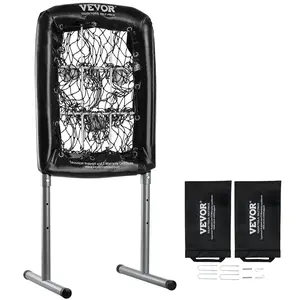 VEVOR 9 Hole Baseball Net,  21"x29" Softball Baseball Training Equipment for Hitting Pitching Practice, Heavy Duty Height Adjustable Trainer Aid with Strike Zone & 4 Ground Stakes, for Adults