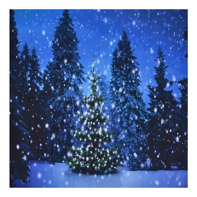 Christmas tree tapestry,winter snowfall night moon Christmas tapestry wall hanging background, Christmas decoration wall hanging Ornaments Art Home Led