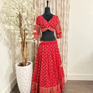 Georgette Red lehenga choli