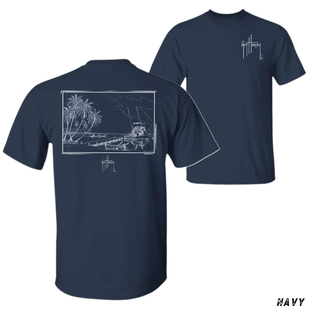 Guy Harvey Sailboat T-Shirt, Vintage Beach Graphic Tee, Soft Cotton Blend Shirt, Nautical Lifestyle Apparel for Men & Women, Ocean Lover Gift