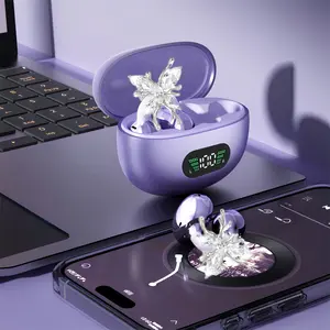Open Ear Clip-On Headphones for Daily Commute, Comfortable and Lightweight, Clear Sound for Music Calls Navigation, Elegant Butterfly Clips