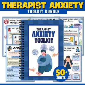 50+ Tools Anxiety Relief Kit, Relaxation Workbook, Mental Health Journal, Office Decor, Mindfulness Practice, Anxiety Management Notebook