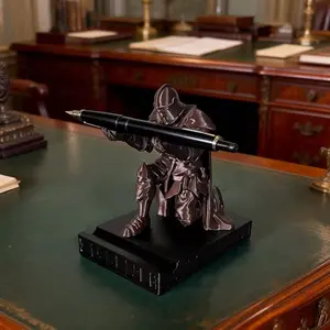 Cool Knight Pen Stand for Desk, Unique Office Decor Gift, Stylish Writing Accessory, Perfect for Home & Workspace Organization