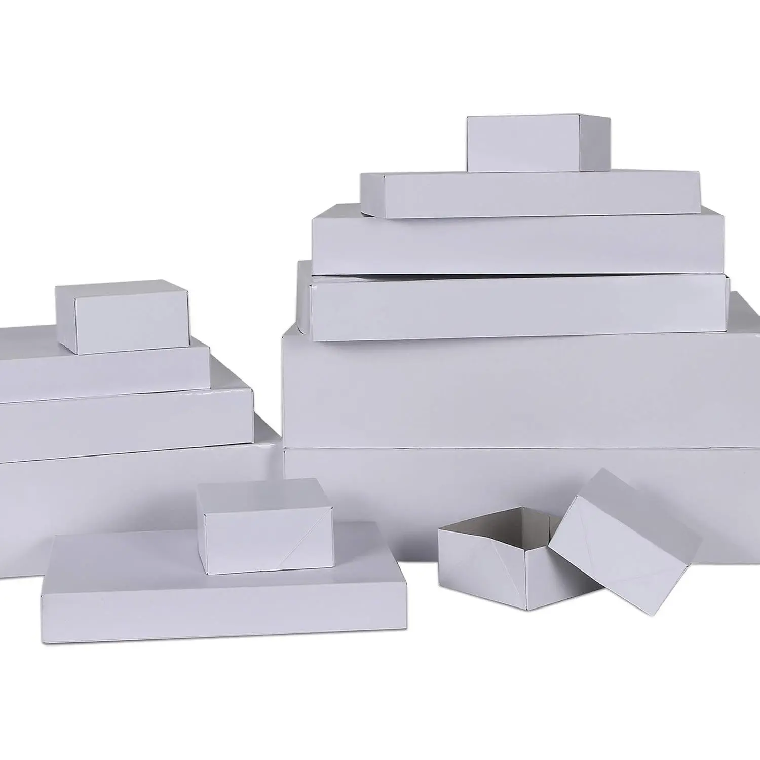 13 count White  Boxes with Lids of Assorted Sizes with 4 inch Deep Robe Wrapping Boxes Set for Wrapping Christmas Gifts, Birthday, Holiday