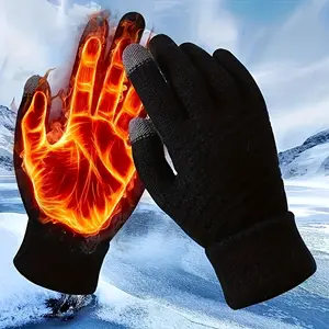 Unisex Fall Winter Fingerless Gloves, Soft Comfortable, Warm and Fleece-Lined, Ideal Gift for Holidays, Easy Wash & Carry
