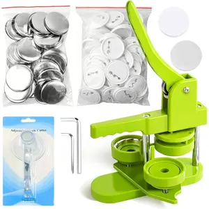 Button Maker Machine 58mm Pin Installation-Free DIY Pin Badge Button Maker Press Machine Press with Free 100pcs Parts Pictures Circle