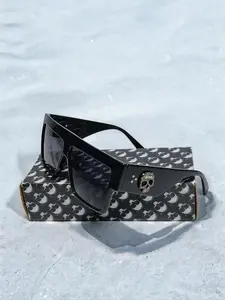 Men's Cool Oversized Square Frame Retro Rivet Sunglasses, Summer Beach Pool Vacation Fashion Eyewear, Outdoor Selfie Trendy Glasses, Trendy Shades, Stylish Glasses