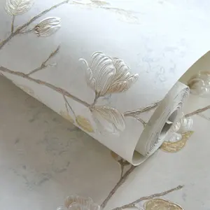 A roll of 20.86*118.11 inches self-adhesive peel-and-stick, European-style vintage 3D floral wallpaper, suitable for bedroom, living room, study, furniture decoration and renovation, easy to install, can be cut at will, home decoration