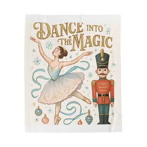 Dance Into the Magic Velveteen Plush Blanket | Nutcracker Ballerina Holiday Throw