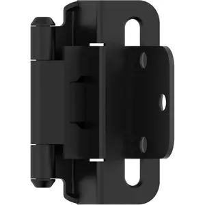 BPR7565FB Cabinet Hinge 3/8 inch (10mm) Inset Self Closing Partial Wrap Matte Black Kitchen Cabinet Door Hinge 1 Pair Functional Hardware