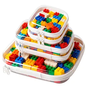 5pcs Clear Organizer Storage Box Clear Hard Zipper Case PVC Plastic CLear Storage Containers for Tools & Small Objects Girl Stuff Portable Travel Organizer Set Makeup Organizer Jewelry Box Toy Storage Bins High Transparency TikTokShopBlackFriday