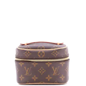 Pre-owned Louis Vuitton Canvas Coated Toiletry Bags Nice Vanity Case Monogram Canvas Nano by Rebag