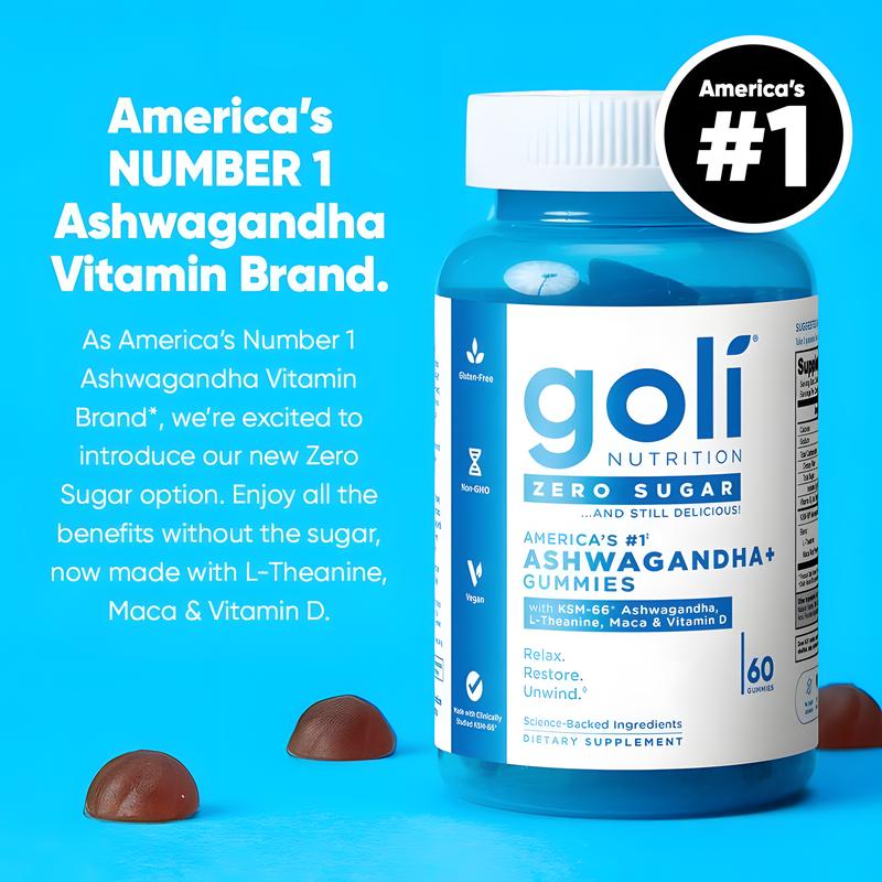 Goli Nutrition Zero Sugar Best Seller Trio - 3-in-1 Pre Post Probiotic Apple Cider Vinegar Vitamin B12 Ashwagandha Gummies Gluten-Free Vegan Non-GMO Gelatin-Free 60 Count Healthcare Supplement
