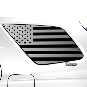 American Flag Quarter Window Decal for Honda Pilot 2023-2026 – Precut Matte Black Vinyl