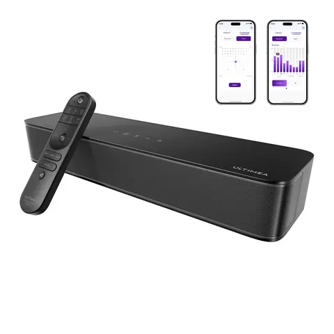 ULTIMEA Poseidon M20 2.1ch Soundbar for TV - 16in Powered Bass Speakers, 120W Peak Power, Built-in Subwoofer, Bluetooth 5.4, App Control, Opt/AUX/Wall Mount, Portable Warm Midrange Audio for Sports Enthusiasts, PC & Laptop Soundbar