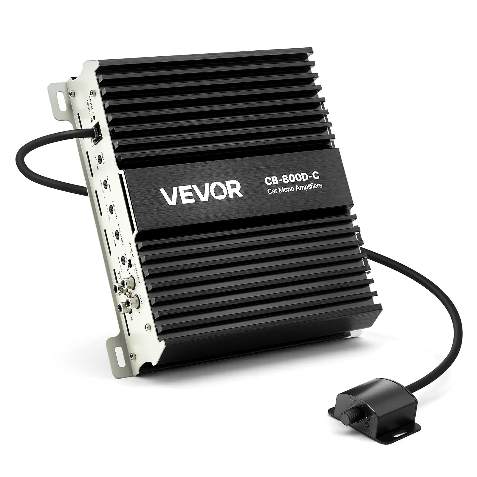 【DealsForYouDays】VEVOR Monoblock Car Amplifier, 800W RMS MAX, 1/2/4 Ohm Stable, 1-Channel Class D Car Audio Amplifier with Remote Subwoofer Level Control, Low Pass Filter, Bass Boost & Phase Shift, Volume Controller