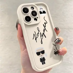 Luxury designer K-Karl-s- Lagerfeld pattern Phone Case Suitable for iPhone 17 16e 16 15 14 13 12 11 Mini Pro Max Air X XR XSMAX 8 7 Plus Anti Fall Soft TPU Back Cover