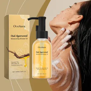 Oceaura Agarwood Moisturizing Bath Oil for Silky Skin, Gentle Cleansing and Nourishing Hydration for Body Care, Scented Body Oils