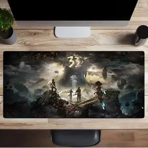 1 Expeditions-33 Inspired Gaming Mouse and Keyboard Pads - Large Non-slip Dystopian RPG Map Design with Iconic Characters
