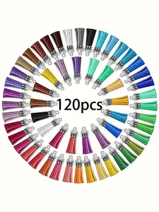 120PCS tassel pendant tassel keychain, colorful tassel pendant, bulk DIY accessories, craft production, earrings, jewelry, accessories, Keychain For Bags, bag hanging accessories, home decoration, holiday gifts, handmade gifts