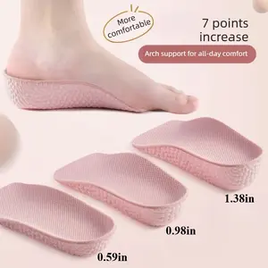 2 pairs Height-increasing insoles for women and men — sweat-absorbing, comfortable, breathable, discreet height lift; heel inserts, thickened insoles