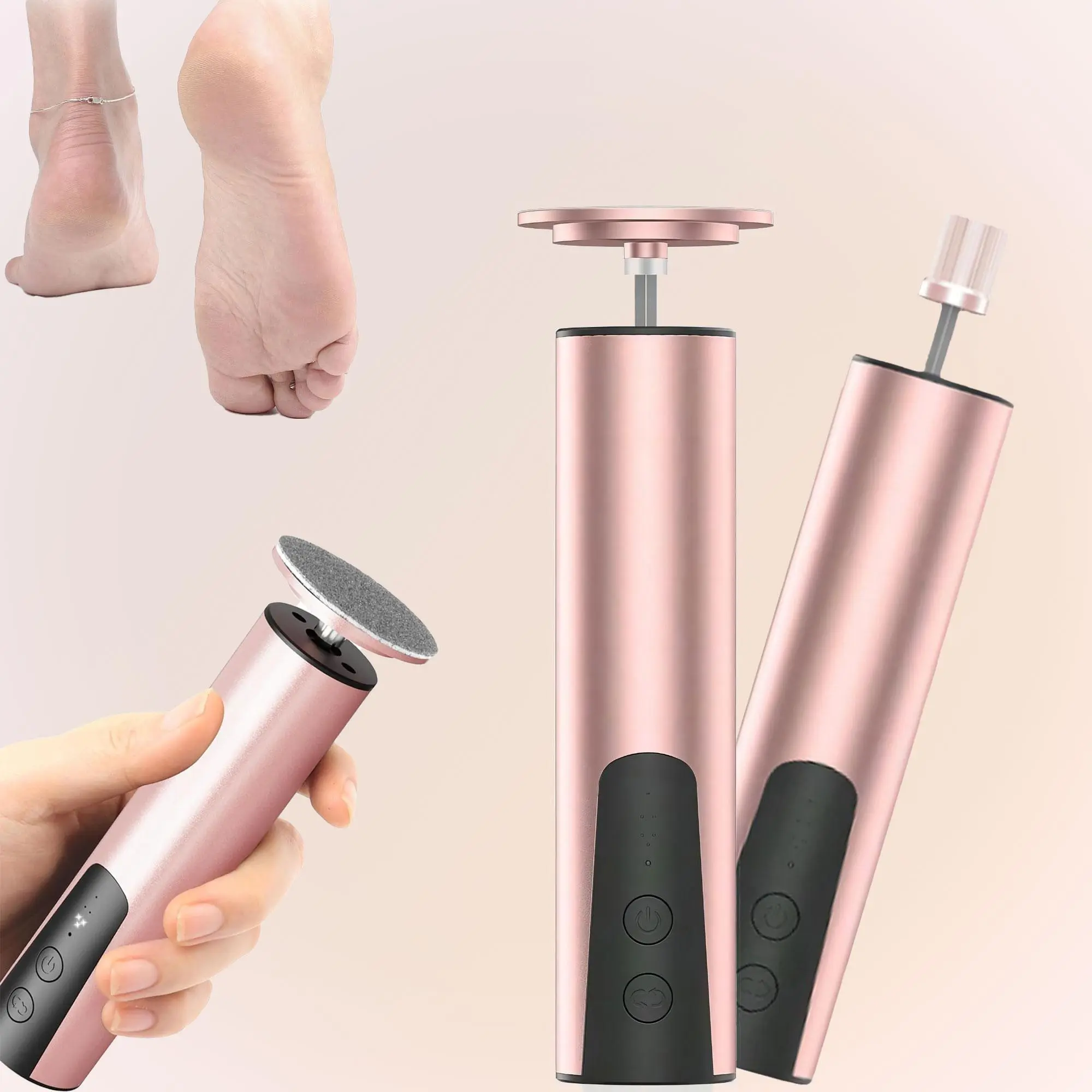 2 in 1 Electric Foot File & Nail Polisher, 1 Box Automatic Dead Skin Callus Remover for Feet, Professional Pedicure Tool for Women & Men