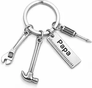 Tool Keychain – Repairman Keychains Bag Charms for Women with Mini Hammer, Wrench and Screwdriver Decorations, Cool Key Chains Gifts for Father, Handyman and DIY Enthusiast Lovers