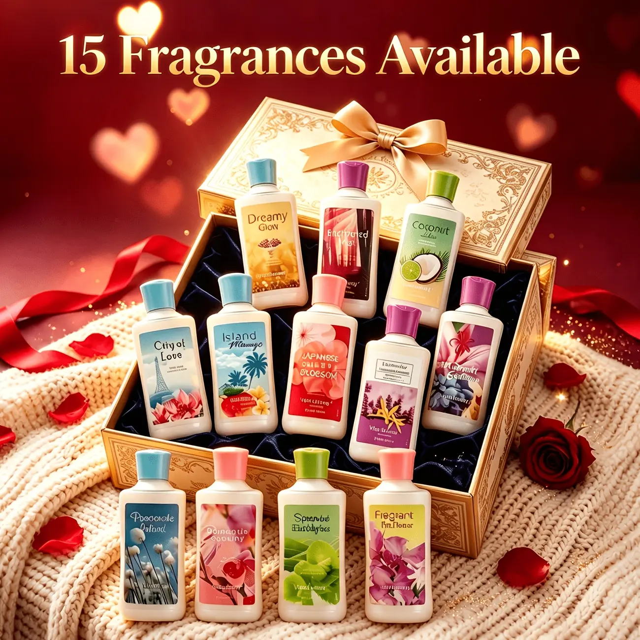 VITAL LUXURY 15 Body Fragrance Body Lotions-Various Body Lotions Suitable For Dry Skin And Rough Skin. - Provide 48-hour Moisturizing, Soothing, Smooth And Nourishing Effects. Hand And Body Lotions, Daily And Travel W