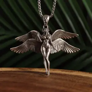 Y2k four-winged angel pendant necklace daily matching men's and women's jewelry